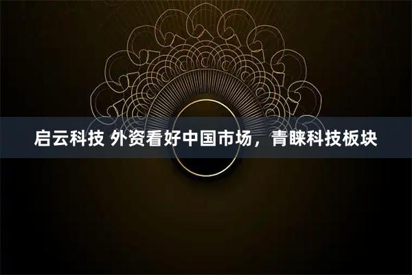 启云科技 外资看好中国市场，青睐科技板块
