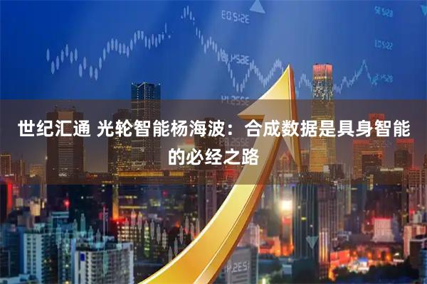 世纪汇通 光轮智能杨海波：合成数据是具身智能的必经之路