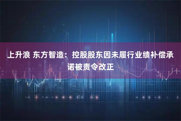 上升浪 东方智造：控股股东因未履行业绩补偿承诺被责令改正